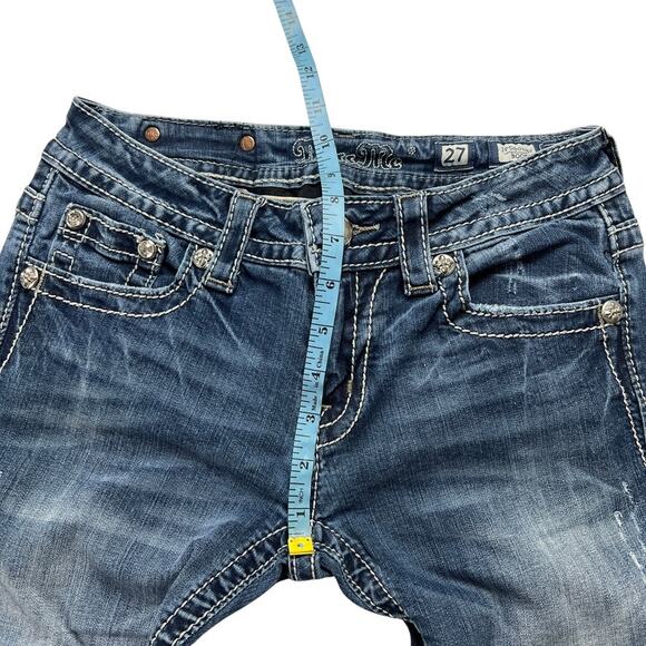Miss‎ Me Jeans Bootcut JP5908BV Embellished Bling Flap Pocket Women's 27 Denim - Picture 9 of 14